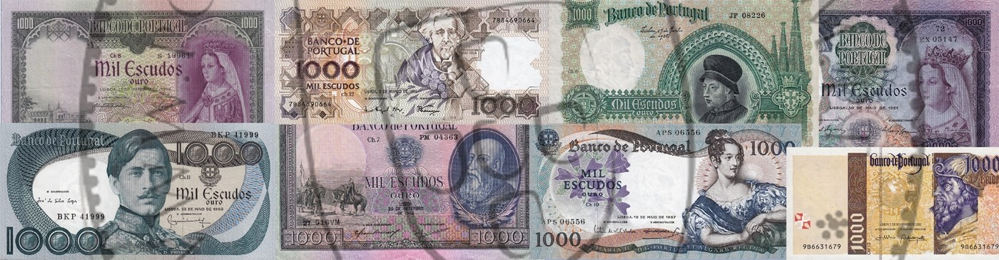 Notas de Portugal 1.000$00 – Nota de 1.000 Escudos do Banco de Portugal