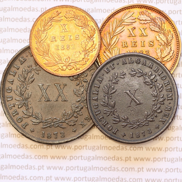 Moedas X Réis e XX Réis de D. Luís I (1861‑1889)