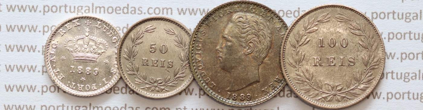 50 Réis and 100 Réis Coins of King Luís I (1861‑1889)