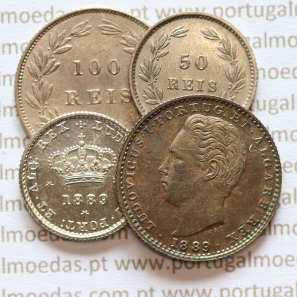 50 Réis and 100 Réis Coins of King Luís I (1861‑1889)