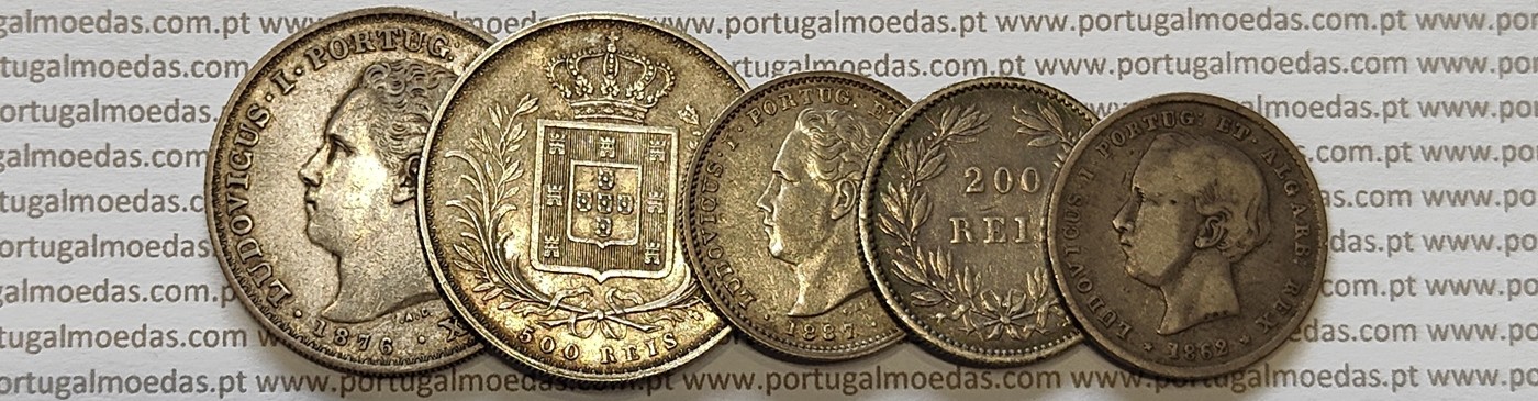 200 Réis and 500 Réis Coins of King Luís I (1861‑1889)