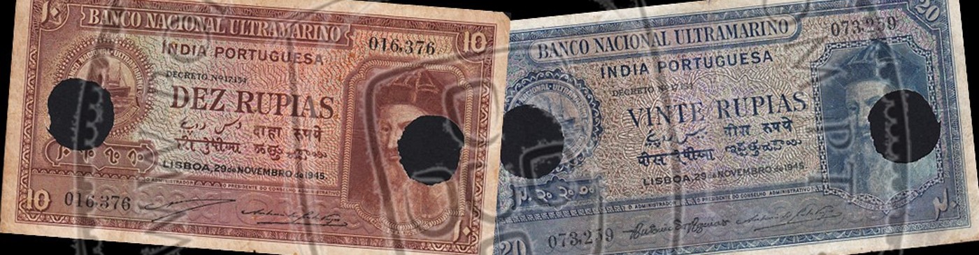 Notas da Ex‑Colónia da Índia – Papel‑Moeda Ultramarino, BNU, Goa, Damão e Diu, Séries Raras
