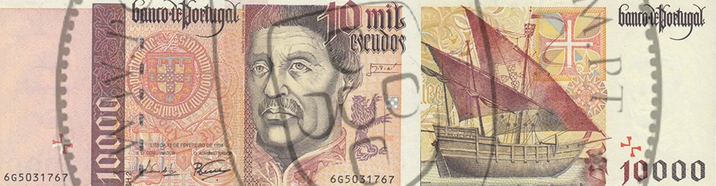 Portugal 10.000$00 Banknote – 10.000 Escudos Issues of the Bank of Portugal