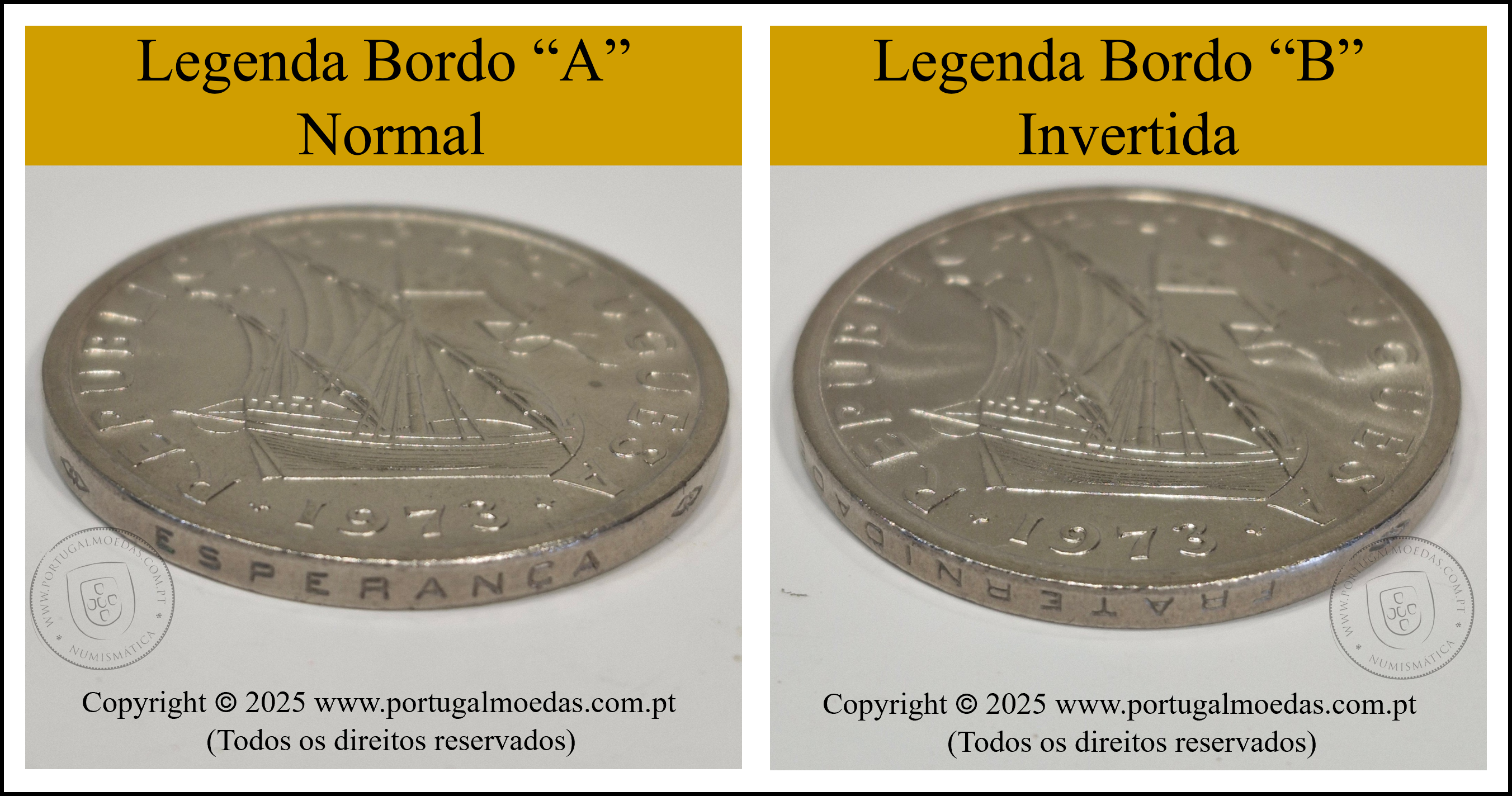 Bordo Legendado moeda 10 Escudos cupro-níquel