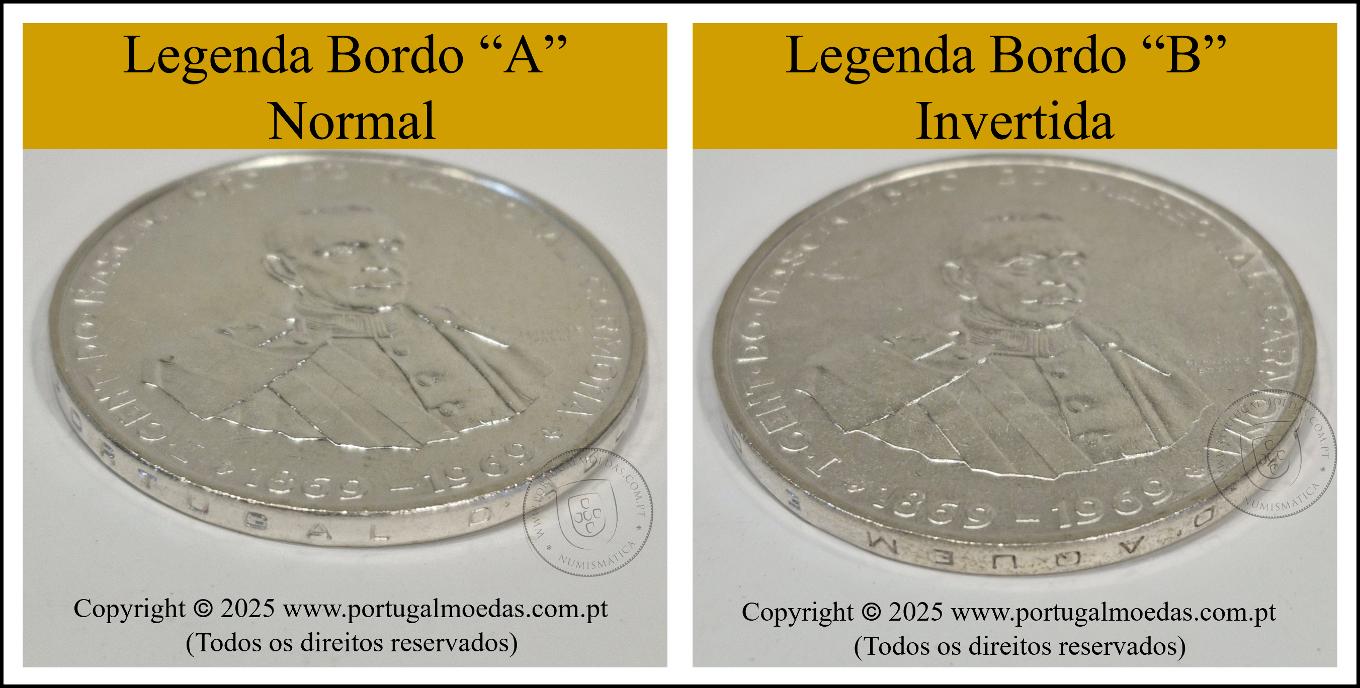 Legendas moedas 50 Escudos 1969 Marechal Carmona